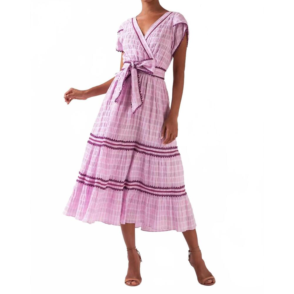 NEW CELINA MOON shaheen midi dress in pink